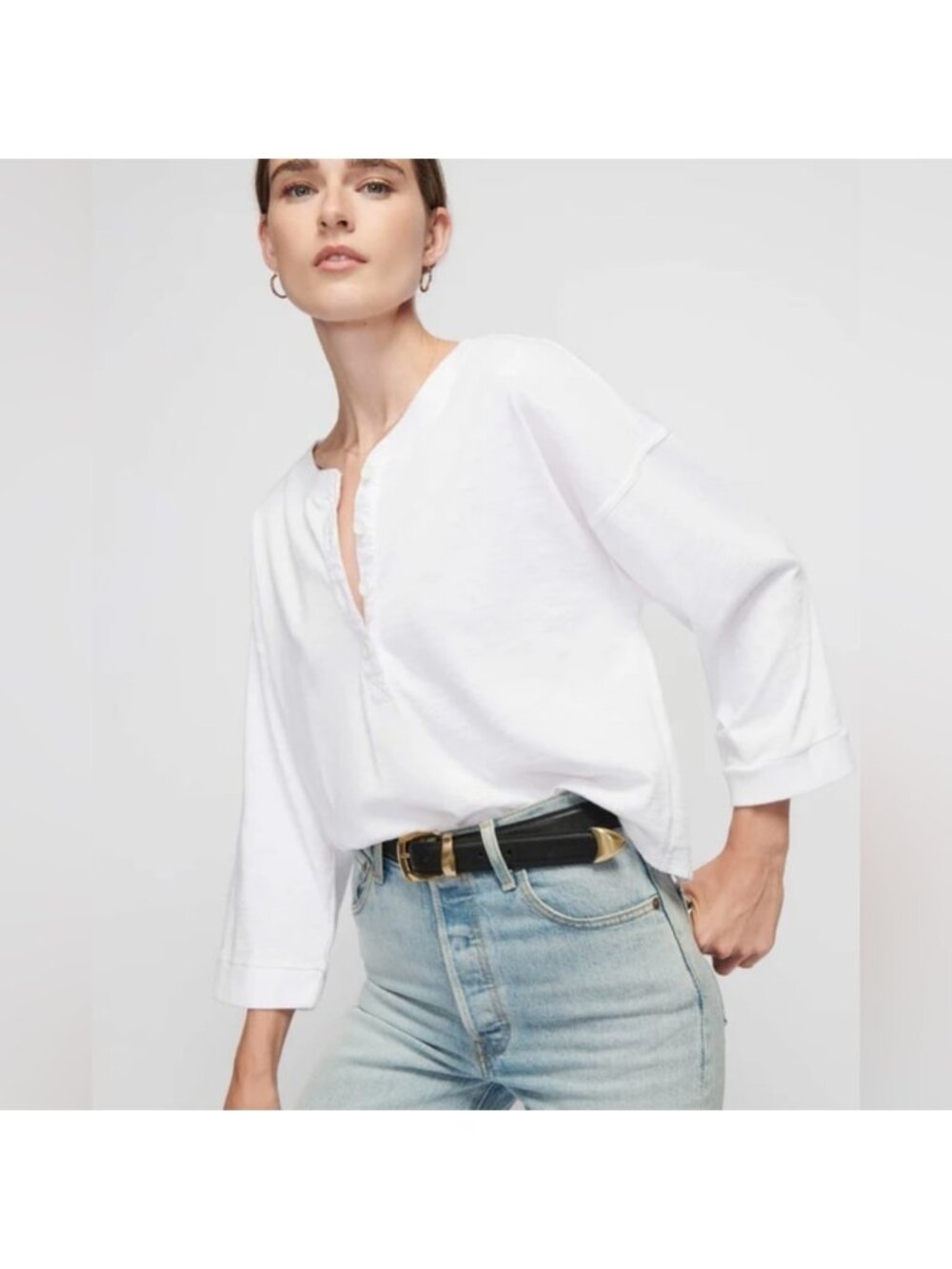 NWT Size S - Nation LTD Alix Oversized Henley Top